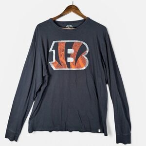 Cincinnati Bengals Shirt Mens 2XL Black NFL Football '47 Long Sleeve Graphic